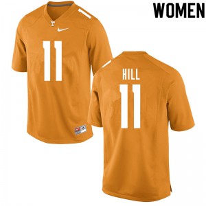 #11 Kasim Hill Tennessee Women Embroidery Jerseys Orange