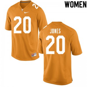 #20 Miles Jones Tennessee Volunteers Women Embroidery Jersey Orange