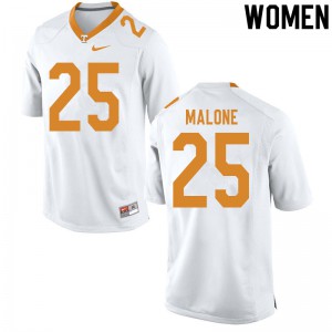 #25 Antonio Malone Tennessee Volunteers Women College Jerseys White