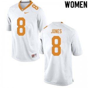 #8 Bradley Jones Tennessee Women College Jerseys White