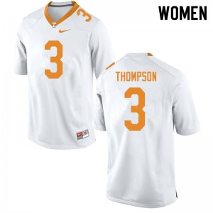 #3 Bryce Thompson Tennessee Volunteers Women Football Jerseys White