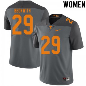 #29 Camryn Beckwith Tennessee Vols Women Player Jerseys Gray