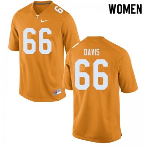 #66 Dayne Davis Tennessee Vols Women College Jersey Orange