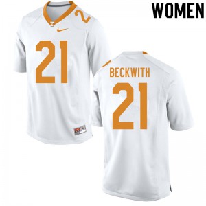 #21 Dee Beckwith Vols Women University Jersey White