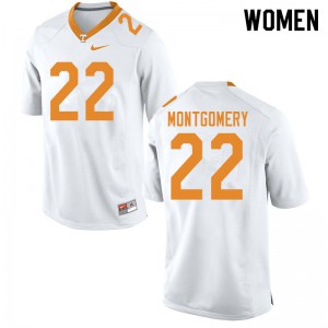 #22 Isaiah Montgomery Tennessee Vols Women Football Jersey White