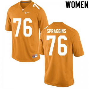 #76 Javontez Spraggins Vols Women Football Jerseys Orange