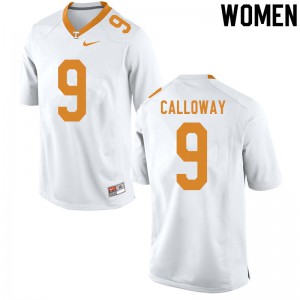 #9 Jimmy Calloway Tennessee Volunteers Women Player Jersey White