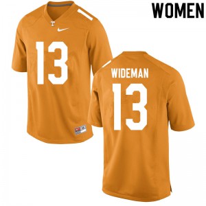 #13 Malachi Wideman UT Women Stitch Jerseys Orange