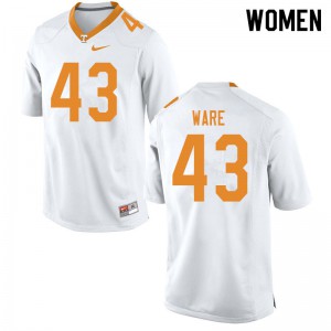#43 Marshall Ware Tennessee Volunteers Women Football Jersey White