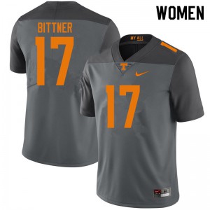 #17 Michael Bittner Tennessee Vols Women Stitch Jerseys Gray
