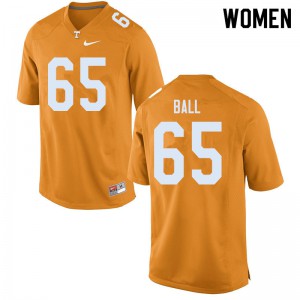 #65 Parker Ball Vols Women Stitch Jerseys Orange