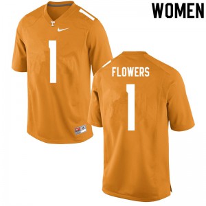 #1 Trevon Flowers Tennessee Volunteers Women Stitch Jersey Orange