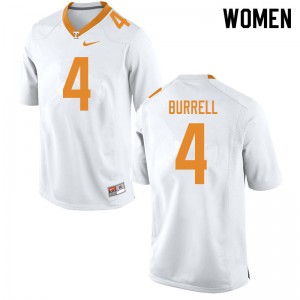#4 Warren Burrell UT Women Embroidery Jersey White