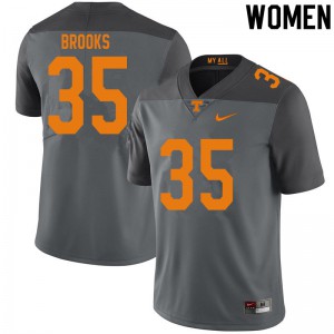 #35 Will Brooks UT Women NCAA Jerseys Gray