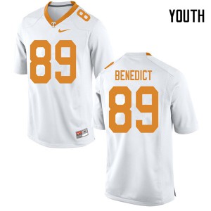 #89 Brandon Benedict Tennessee Volunteers Youth Stitched Jerseys White