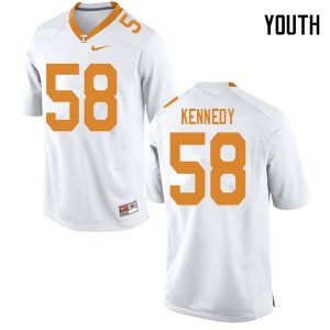 #58 Brandon Kennedy Tennessee Youth Embroidery Jerseys White