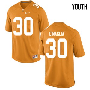 #30 Brent Cimaglia Tennessee Volunteers Youth University Jerseys Orange