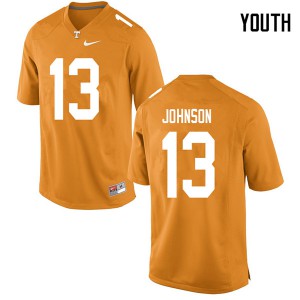 #13 Deandre Johnson Tennessee Vols Youth Stitch Jersey Orange