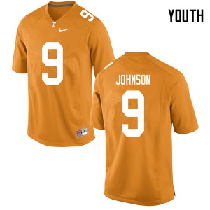 #9 Garrett Johnson Tennessee Youth Stitched Jersey Orange