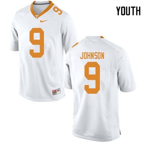 #9 Garrett Johnson Tennessee Vols Youth College Jerseys White