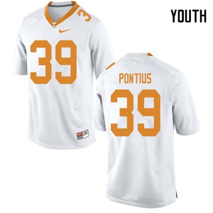 #39 Grayson Pontius Tennessee Vols Youth NCAA Jersey White