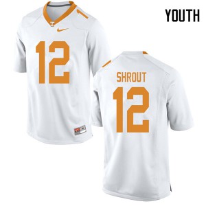#12 JT Shrout Tennessee Vols Youth College Jersey White