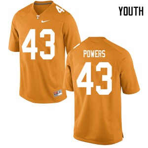 #43 Jake Powers Vols Youth University Jerseys Orange
