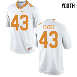 #43 Jake Powers Tennessee Volunteers Youth NCAA Jersey White