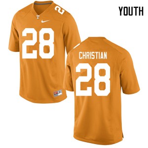 #28 James Christian Vols Youth Stitched Jersey Orange