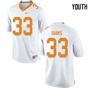 #33 Jeremy Banks Tennessee Volunteers Youth Official Jersey White