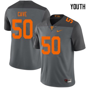 #50 Joey Cave Tennessee Volunteers Youth Embroidery Jerseys Gray