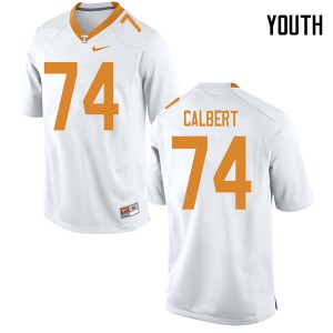 #74 K'Rojhn Calbert Tennessee Vols Youth Stitch Jersey White