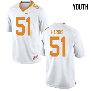 #51 Kingston Harris UT Youth Player Jersey White
