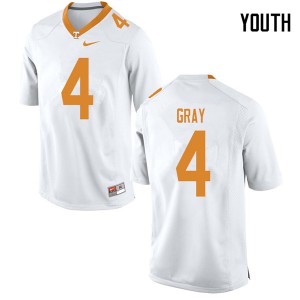 #4 Maleik Gray UT Youth Football Jerseys White