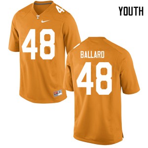 #48 Matt Ballard Vols Youth College Jerseys Orange