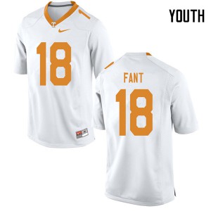 #18 Princeton Fant Tennessee Volunteers Youth Football Jersey White