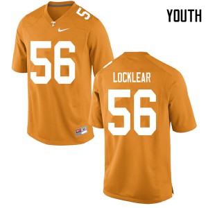 #56 Riley Locklear Tennessee Vols Youth Embroidery Jerseys Orange