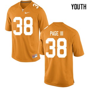 #38 Solon Page III Tennessee Youth Stitch Jersey Orange
