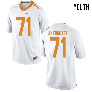 #71 Tanner Antonutti UT Youth Football Jersey White