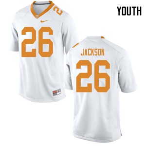 #26 Theo Jackson Tennessee Youth High School Jersey White