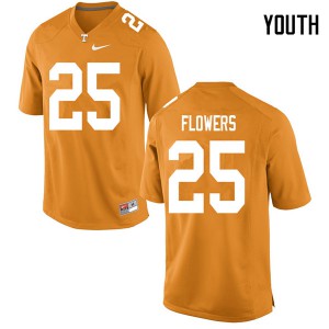 #25 Trevon Flowers UT Youth Player Jersey Orange
