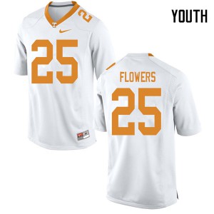 #25 Trevon Flowers Tennessee Volunteers Youth NCAA Jersey White