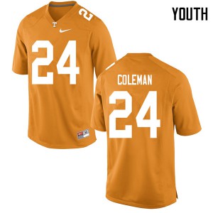 #24 Trey Coleman Tennessee Volunteers Youth University Jerseys Orange