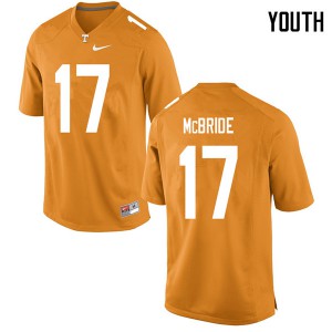 #17 Will McBride Tennessee Vols Youth Football Jerseys Orange