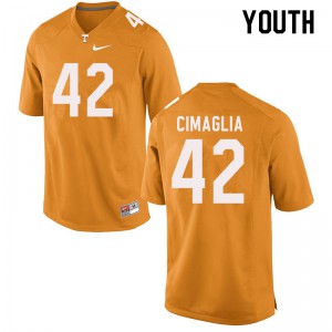 #42 Brent Cimaglia Tennessee Vols Youth High School Jersey Orange