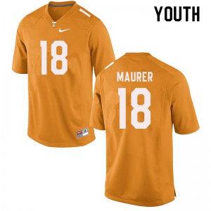 #18 Brian Maurer Tennessee Vols Youth Stitched Jerseys Orange