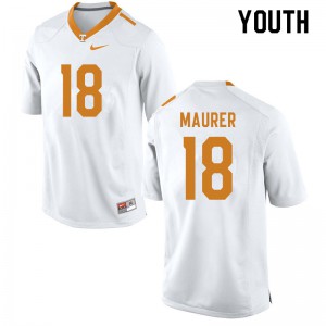#18 Brian Maurer Tennessee Youth Player Jerseys White