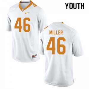 #46 Cameron Miller Vols Youth NCAA Jerseys White