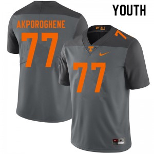 #77 Chris Akporoghene Tennessee Vols Youth College Jersey Gray