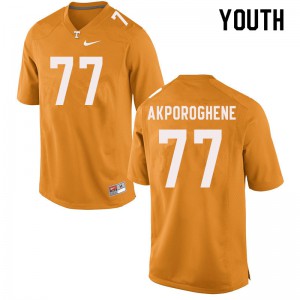 #77 Chris Akporoghene Tennessee Youth Embroidery Jerseys Orange